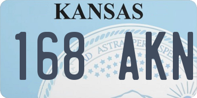 KS license plate 168AKN