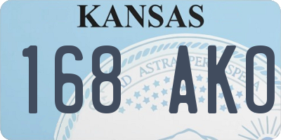 KS license plate 168AKO