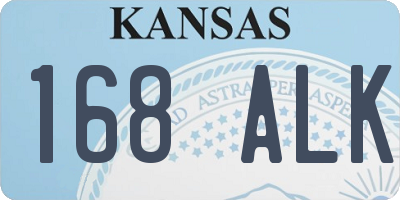 KS license plate 168ALK