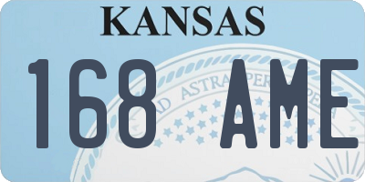 KS license plate 168AME