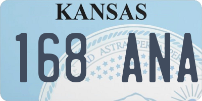 KS license plate 168ANA