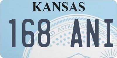 KS license plate 168ANI