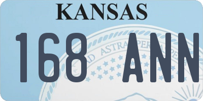 KS license plate 168ANN