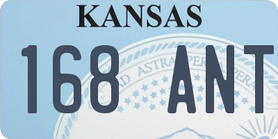 KS license plate 168ANT