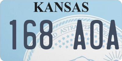 KS license plate 168AOA