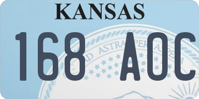 KS license plate 168AOC