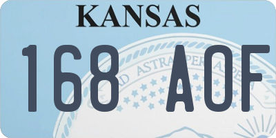 KS license plate 168AOF