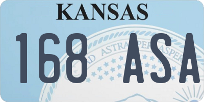 KS license plate 168ASA