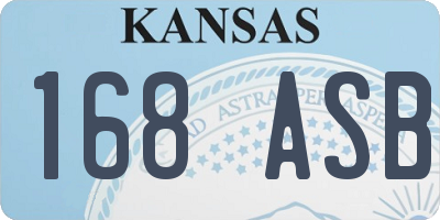KS license plate 168ASB