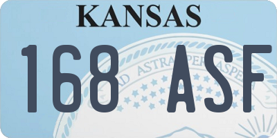 KS license plate 168ASF