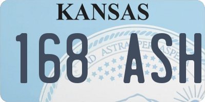 KS license plate 168ASH