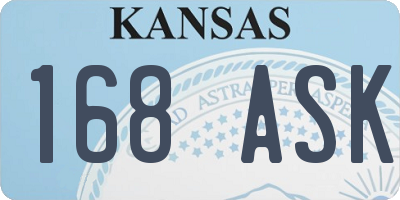 KS license plate 168ASK