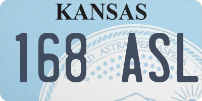 KS license plate 168ASL