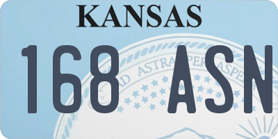 KS license plate 168ASN