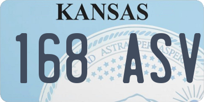 KS license plate 168ASV