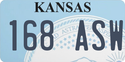 KS license plate 168ASW