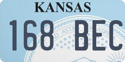 KS license plate 168BEC