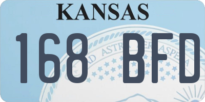 KS license plate 168BFD