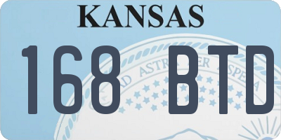 KS license plate 168BTD