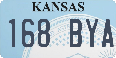 KS license plate 168BYA