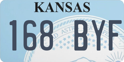 KS license plate 168BYF