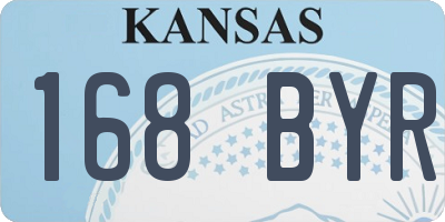 KS license plate 168BYR