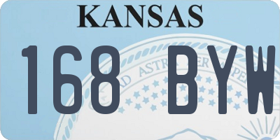 KS license plate 168BYW