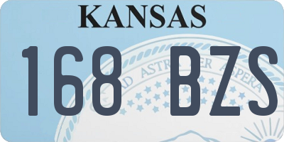 KS license plate 168BZS