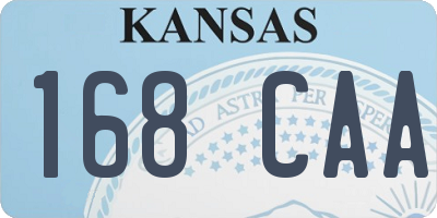 KS license plate 168CAA