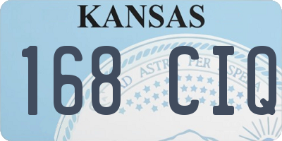KS license plate 168CIQ