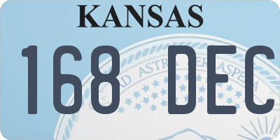 KS license plate 168DEC