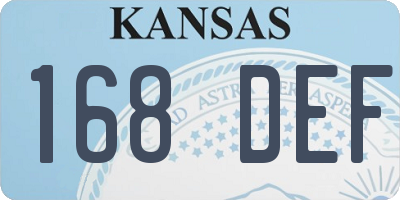 KS license plate 168DEF