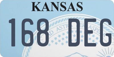 KS license plate 168DEG