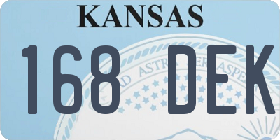 KS license plate 168DEK