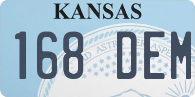 KS license plate 168DEM