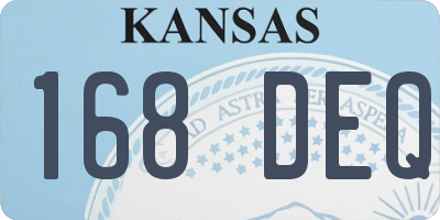KS license plate 168DEQ