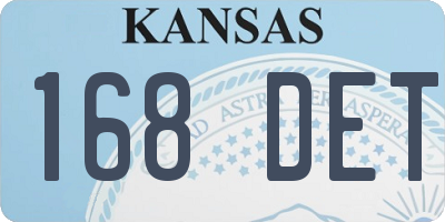 KS license plate 168DET