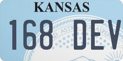 KS license plate 168DEV
