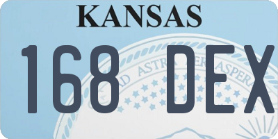 KS license plate 168DEX
