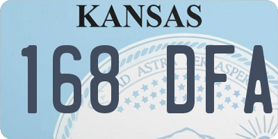 KS license plate 168DFA