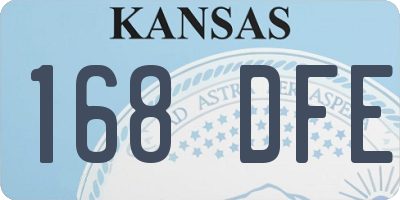 KS license plate 168DFE