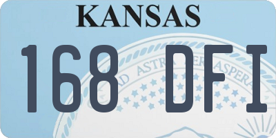 KS license plate 168DFI
