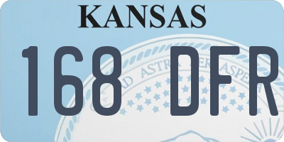 KS license plate 168DFR