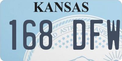 KS license plate 168DFW