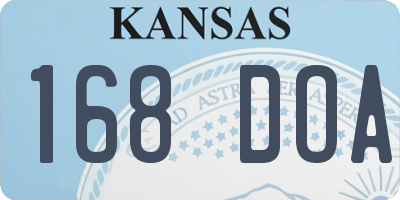 KS license plate 168DOA