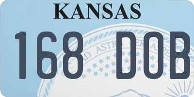 KS license plate 168DOB