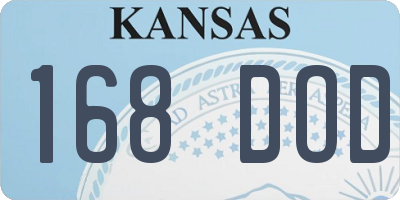 KS license plate 168DOD