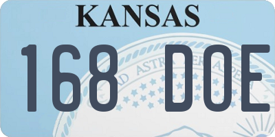 KS license plate 168DOE
