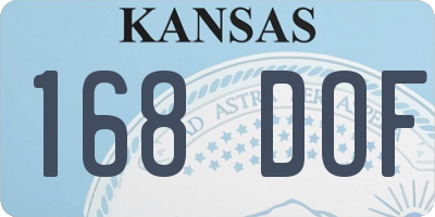 KS license plate 168DOF