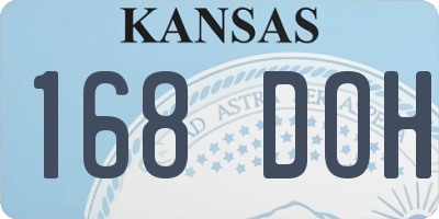 KS license plate 168DOH